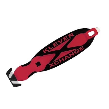 Klever XChange20 Safety Cutter with Metal Tape Splitter, Red KCJ-XC-20R